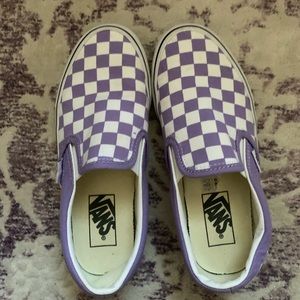 Purple Checkered Van Slip-ons